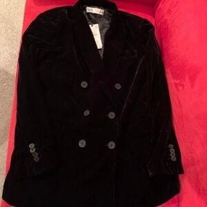 Zara Black Velvet Blazer